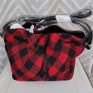 Red and black plaid pocketbook